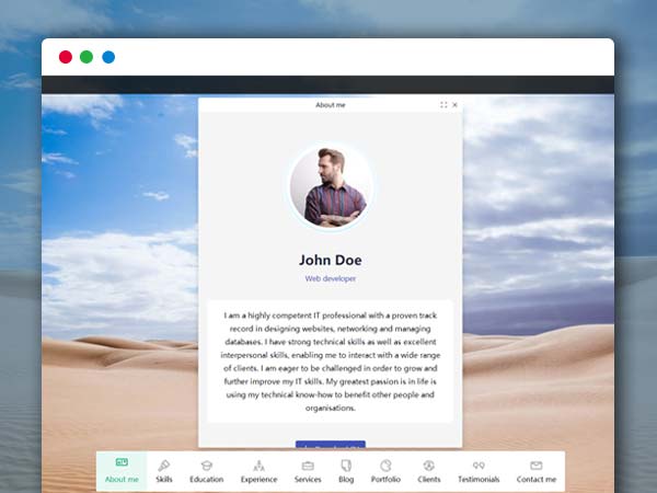 多用途酷炫个人简历展示HTML模板