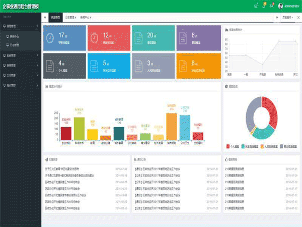 HTML源码 企事业单位OA后台管理模板