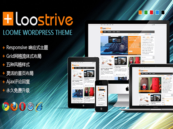 Wordpress主题模板 洛米Loostrive原创响应式  杂志中文主题